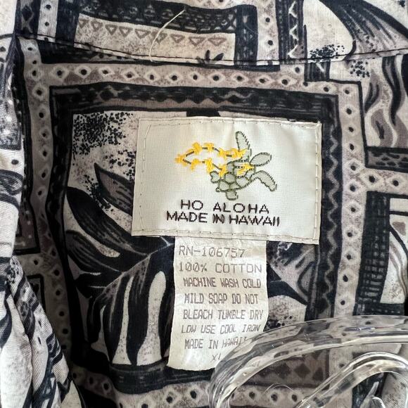 Ho Aloha made in Hawaii men’s button front shirt Hibiscus turtles - Picture 4 of 4